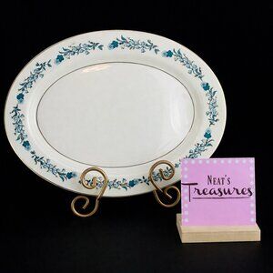 MCM Theodore Haviland CLINTON  Blue Floral Gold Trim China Oval Serving Platter